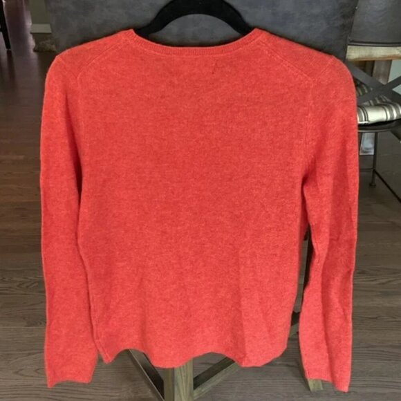Tahari 100% Luxe Cashmere Crewneck Sweater M NWT Burnt Orange Fall Winter Cozy - Picture 3 of 4
